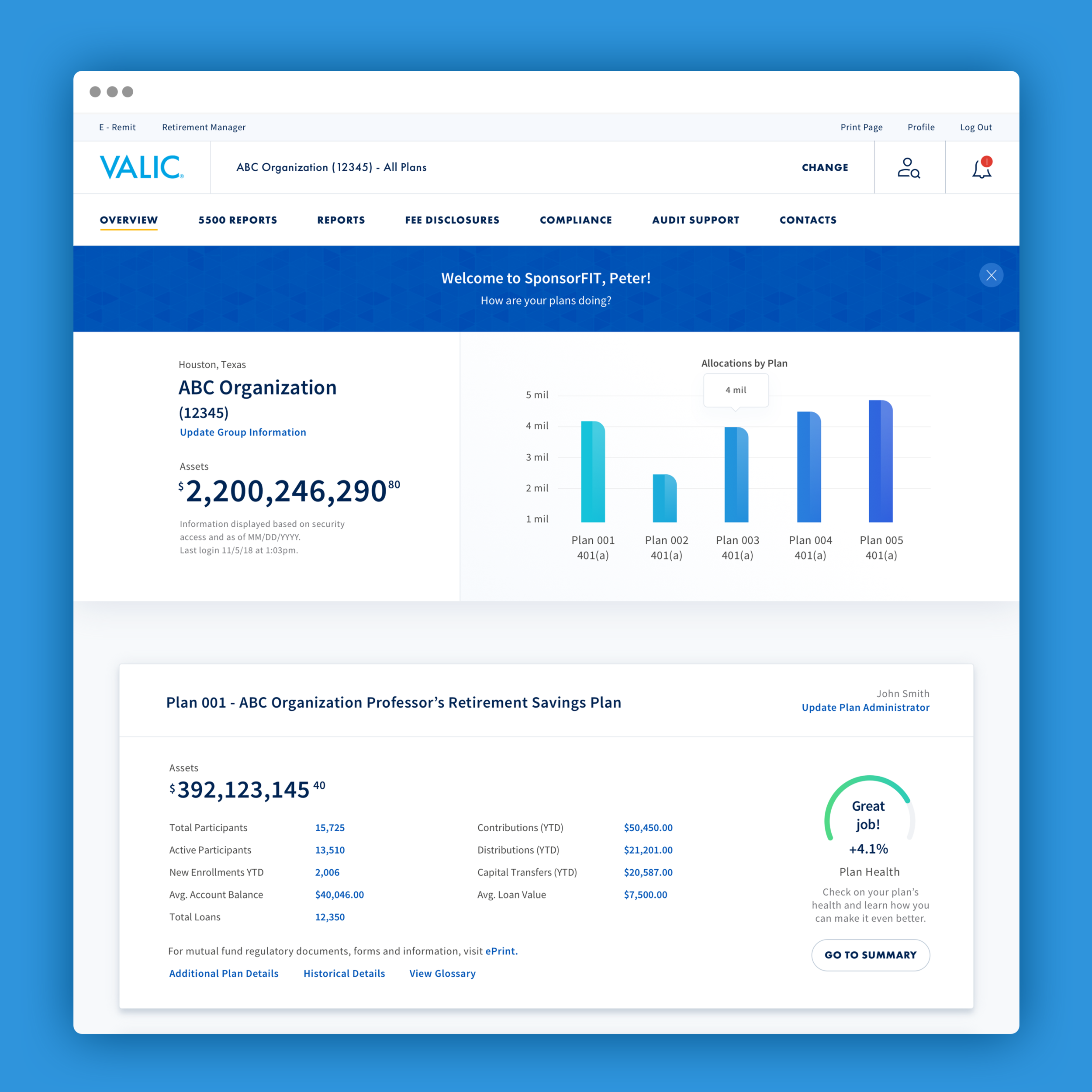 VALIC - Plan Sponsor Admin